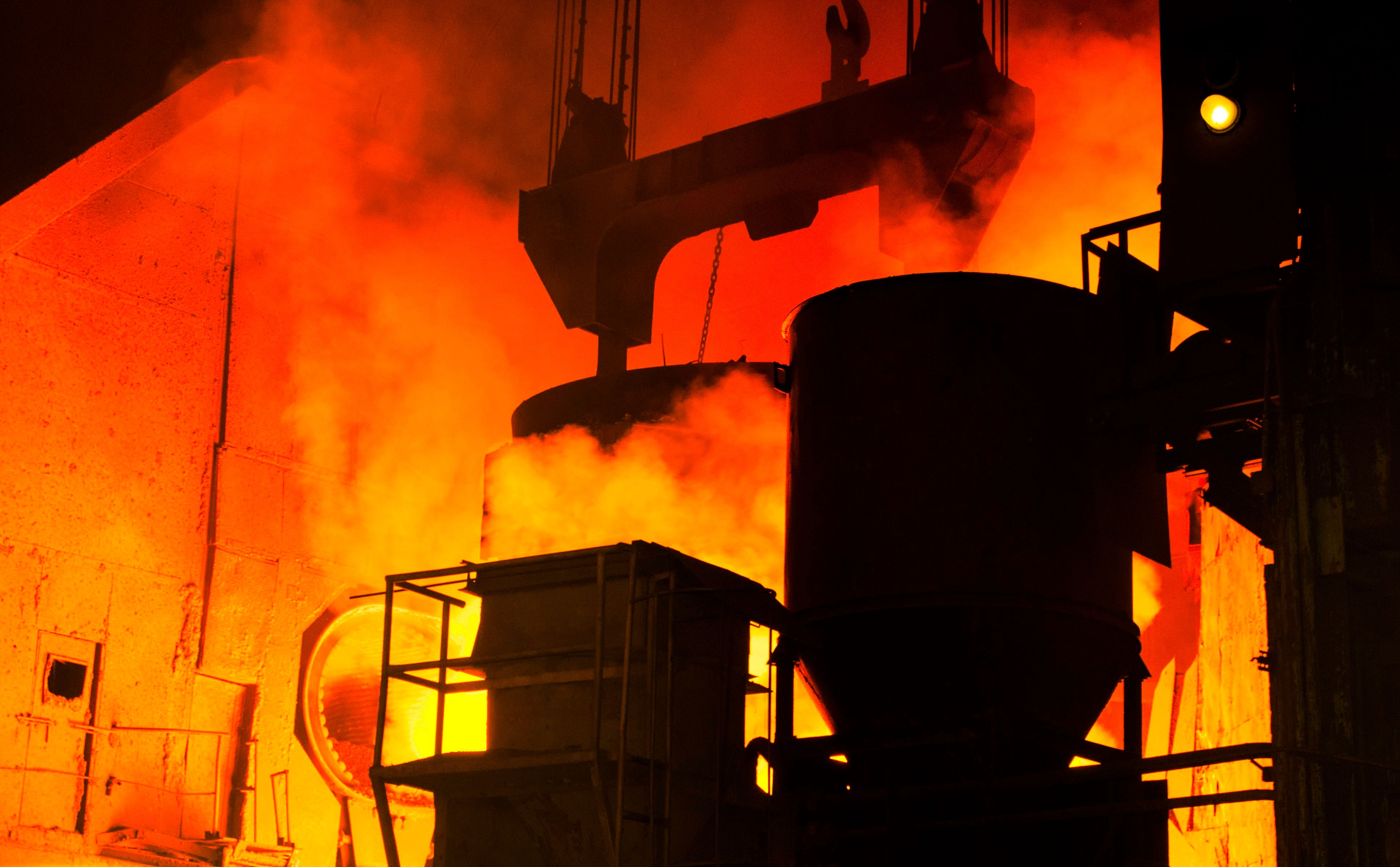 Inside a steel mill